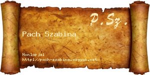 Pach Szabina névjegykártya